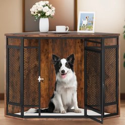 Yitahome Furniture Style Corner Dog Crate, Brown, 52-in slide 2 of 6