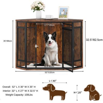 Show full view: Yitahome Furniture Style Corner Dog Crate, Brown, 52-in slide 2 of 7