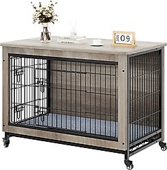 Yitahome Furniture Style Dog Crate, Grey, 38-in