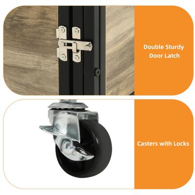 Show full view: Yitahome Indoor Dog Crate Side Table with Wheels, Beige, 38-in slide 6 of 6