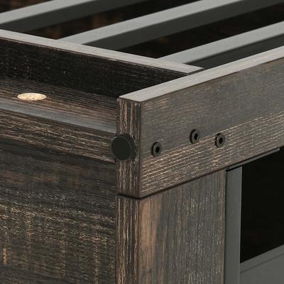 Show full view: Yitahome Indoor Dog Crate TV Stand with Sliding Door & Dog Bowl, Brown, 55-in slide 7 of 8