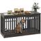 Show in main carousel: Yitahome Indoor Dog Crate TV Stand with Sliding Door & Dog Bowl, Brown, 55-in slide 1 of 8