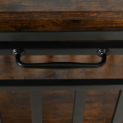 Show full view: Yitahome Indoor Dog Crate Table with Sliding Doors & Dog Bowl, Brown, 55.1-in slide 6 of 9