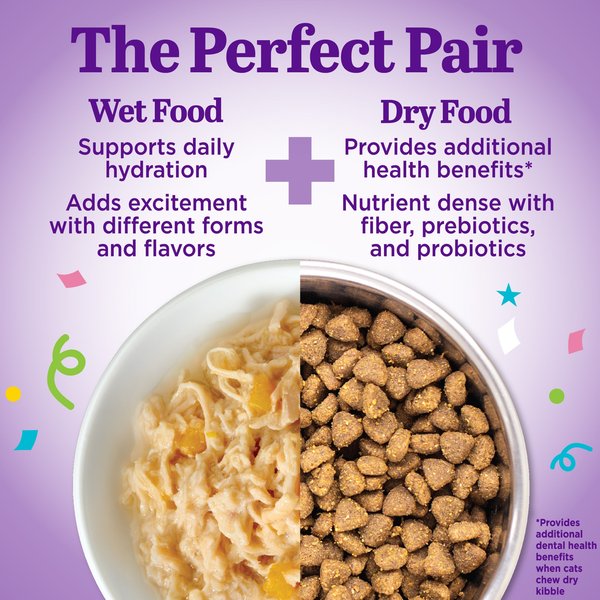 Show full view: Wellness Appetizing Entrees Shredded & Flaked, Seafood & Poultry Variety Pack, Natural Wet Cat Food, 2.8-oz pouch, case of 8 slide 4 of 12