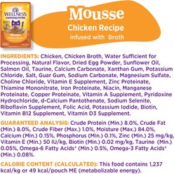 Wellness Appetizing Entrees Infused Chicken Broth Natural Grain-Free Mousse Wet Cat Food, 1.4-oz pouch, case of 8 slide 2 of 9