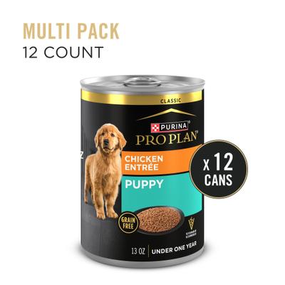 Show full view: Purina Pro Plan Development Puppy Classic Chicken Entree Grain-Free Canned Dog Food, 13-oz, case of 12 slide 3 of 12
