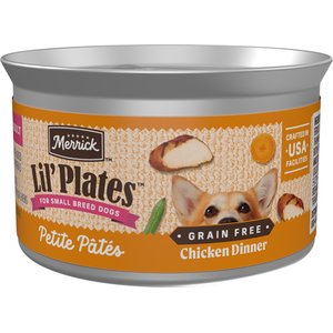Merrick Lil' Plates Petite Pates Premium Grain-Free Chicken Dinner Wet Dog Food, 3-oz can, case of 24