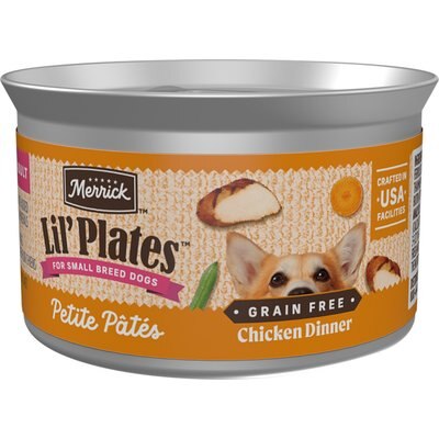 Merrick Merrick Lil' Plates Petite Pates Premium Grain-Free Chicken Dinner Wet Dog Food, 3-oz can, case of 24