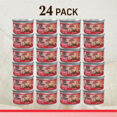 Show full view: Merrick Lil' Plates Petite Pates Premium Grain-Free Beef Dinner Wet Dog Food, 3-oz can, case of 24 slide 3 of 12