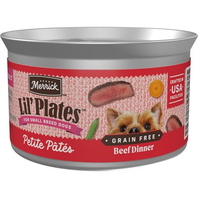 Merrick Merrick Lil' Plates Petite Pates Premium Grain-Free Beef Dinner Wet Dog Food, 3-oz can, case of 24
