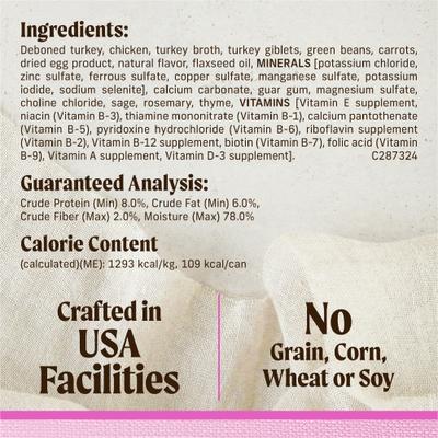 Show full view: Merrick Lil' Plates Petite Pates Premium Grain-Free Turkey Dinner Wet Dog Food, 3-oz can, case of 24 slide 7 of 12