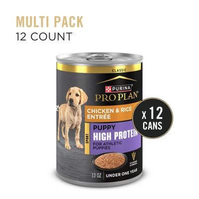 Show full view: Purina Pro Plan Sport Puppy High Protein Chicken & Rice Wet Dog Food, 13-oz can, case of 12 slide 3 of 12