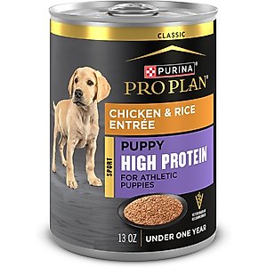 Purina Pro Plan Sport Puppy High Protein Chicken & Rice Wet Dog Food, 13-oz can, case of 12