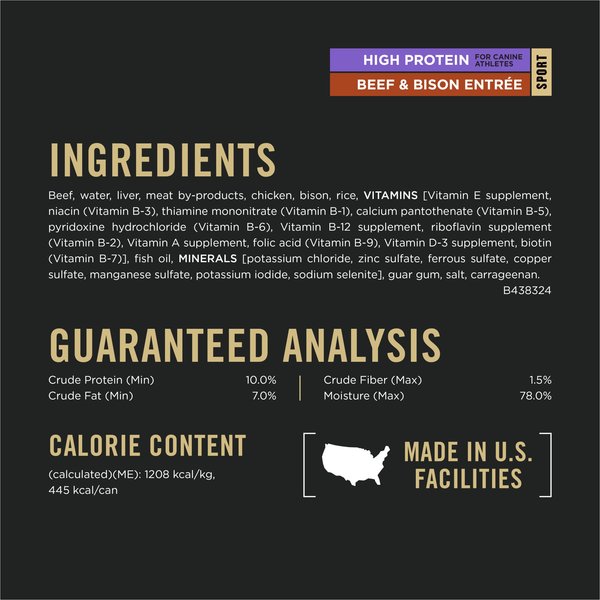 Purina Pro Plan Sport High Protein Beef & Bison Entrée Wet Dog Food