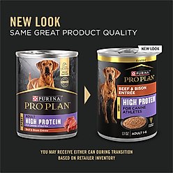 Purina Pro Plan Sport High Protein Beef & Bison Entrée Wet Dog Food, 13-oz can, case of 12 slide 2 of 9
