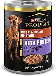 Purina Pro Plan Sport High Protein Beef & Bison Entrée Wet Dog Food, 13-oz can, case of 12 slide 1 of 9