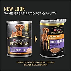 Purina Pro Plan Sport High Protein Chicken & Rice Entrée Wet Dog Food, 13-oz can, case of 12 slide 2 of 9