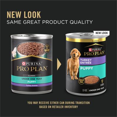 Show full view: Purina Pro Plan Development Puppy Classic Turkey Entree Grain-Free Canned Dog Food, 13-oz, case of 12 slide 4 of 12
