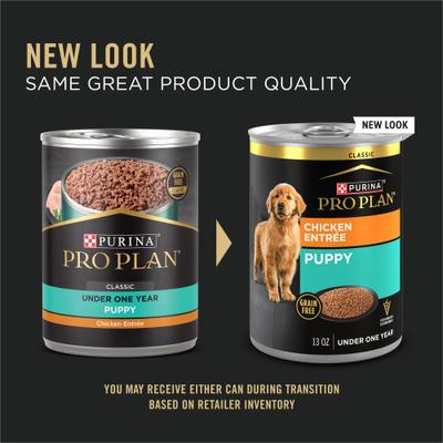 Show full view: Purina Pro Plan Development Puppy Classic Chicken Entree Grain-Free Canned Dog Food, 13-oz, case of 12 slide 4 of 12