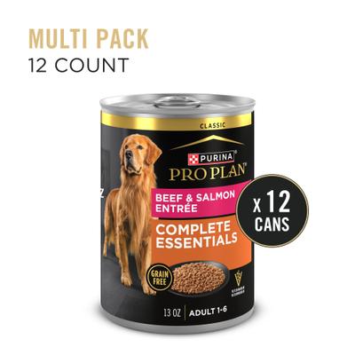 Show full view: Purina Pro Plan Savor Classic Beef & Salmon Entree Grain-Free Canned Dog Food, 13-oz, case of 12 slide 3 of 12