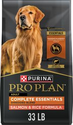 Purina Pro Plan Complete Essentials Adult Shredded Blend Salmon & Rice High Protein Formula with Probiotics Dry Dog Food, 33-lb bag
