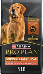 Purina Pro Plan Complete Essentials Adult Shredded Blend Salmon & Rice High Protein Formula with Probiotics Dry Dog Food, 5-lb bag