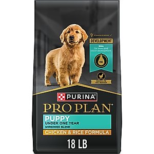 Purina Pro Plan Puppy Shredded Blend Chicken & Rice Formula with Probiotics Dry Dog Food, 18-lb bag