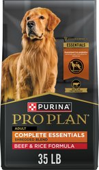 Purina Pro Plan Adult Shredded Blend Beef & Rice Formula Dry Dog Food, 35-lb bag