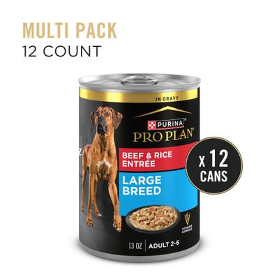 Show full view: Purina Pro Plan Specialized Adult Large Breed Beef & Rice Entree Canned Dog Food, 13-oz, case of 12 slide 3 of 12