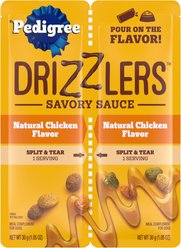 Pedigree Drizzlers Savory Sauce Multipack Natural Chicken Flavor Wet Dog Food, 2.1-oz pouch, case of 22