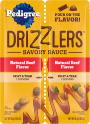 Pedigree Drizzlers Savory Sauce Multipack Natural Beef Flavor Wet Dog Food, 2.1-oz pouch, case of 22