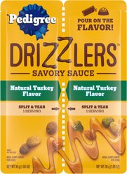 Pedigree Drizzlers Savory Sauce Multipack Natural Turkey Flavor Wet Dog Food, 2.1-oz pouch, case of 22