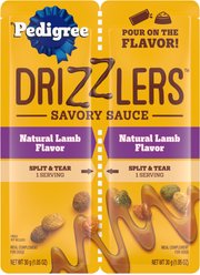 Pedigree Drizzlers Savory Sauce Multipack Natural Lamb Flavor Wet Dog Food, 2.1-oz pouch, case of 22