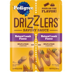 Pedigree Drizzlers Savory Sauce Multipack Natural Lamb Flavor Wet Dog Food, 2.1-oz pouch, case of 22