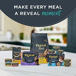 Reveal Natural Grain-Free Tuna with Crab in Broth Flavored Wet Cat Food, 2.47-oz can, case of 24