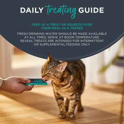 Show full view: Reveal Tuna Puree Grain-Free Lickable Cat Treats, 0.5-oz sachet, 4 count slide 6 of 7
