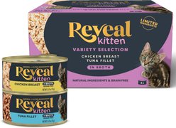 Reveal Natural Limited Ingredient Grain-Free Chicken & Tuna in Broth Variety Pack Wet Kitten Food, 2.47-oz, case of 8 slide 2 of 8