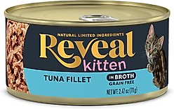 Reveal Natural Limited Ingredient Grain-Free Tuna Fillet in Broth Wet Kitten Food, 2.47-oz, case of 12 slide 2 of 8