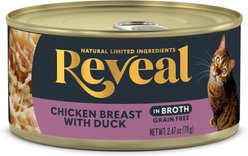 Reveal Natural Limited Ingredient Grain-Free Chicken Breast & Duck in Broth Wet Cat Food, 2.47-oz, case of 24 slide 2 of 7
