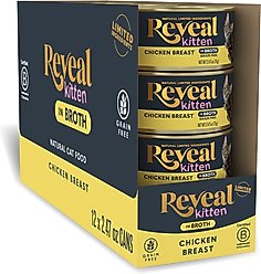 Reveal Natural Limited Ingredient Grain-Free Chicken Breast in Broth Wet Kitten Food, 2.47-oz, case of 12