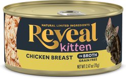 Reveal Natural Limited Ingredient Grain-Free Chicken Breast in Broth Wet Kitten Food, 2.47-oz, case of 12 slide 2 of 8