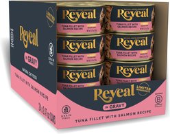 Reveal Natural Grain-Free Tuna with Salmon in Gravy Flavored Wet Cat Food, 2.47-oz can, case of 24