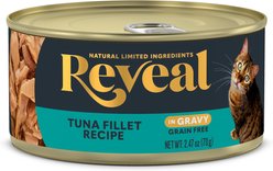 Reveal Natural Grain-Free Tuna in Gravy Flavored Wet Cat Food, 2.47-oz can, case of 24 slide 2 of 7