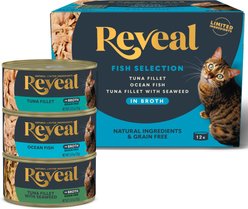 Reveal Natural Grain-Free Variety of Fish in Broth Flavored Wet Cat Food, 2.47-oz can, case of 12 slide 2 of 7