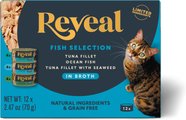 Reveal Natural Grain-Free Variety of Fish in Broth Flavored Wet Cat Food, 2.47-oz can, case of 12