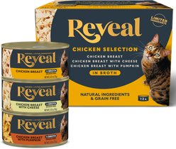 Reveal Natural Grain-Free Variety of Chicken in Broth Flavored Wet Cat Food, 2.47-oz can, case of 12 slide 2 of 7