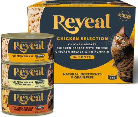 Show full view: Reveal Variety of Chicken in Broth + Variety of Fish in Broth Flavored Wet Cat Food slide 3 of 9