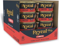 Reveal Natural Grain-Free Tuna with Crab in Broth Flavored Wet Cat Food, 2.47-oz can, case of 24 slide 1 of 8