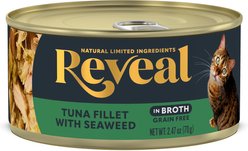 Reveal Natural Grain-Free Tuna with Seaweed in Broth Flavored Wet Cat Food, 2.47-oz can, case of 24 slide 2 of 7