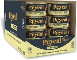 Reveal Natural Grain-Free Chicken Breast & Cheese in Broth Flavored Wet Cat Food, 2.47-oz can, case of 24